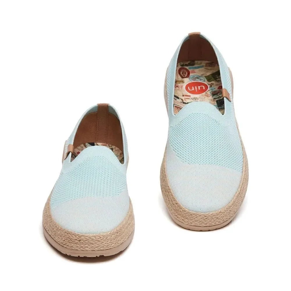 UIN Women's Espadrilles Knitted Lightweight Casual Shoes Marbella II(Azure Blue)